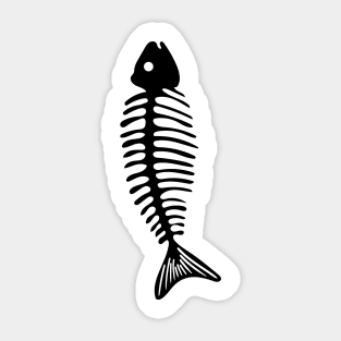 Fish Bone Black Sticker